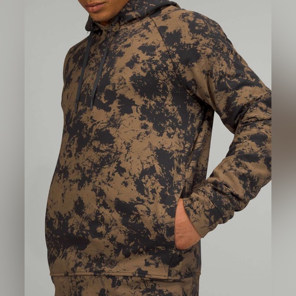 Lululemon Men's City Sweat Pullover Hoodie - Small - black tan hooded sweatshirt - Picture 4 of 15